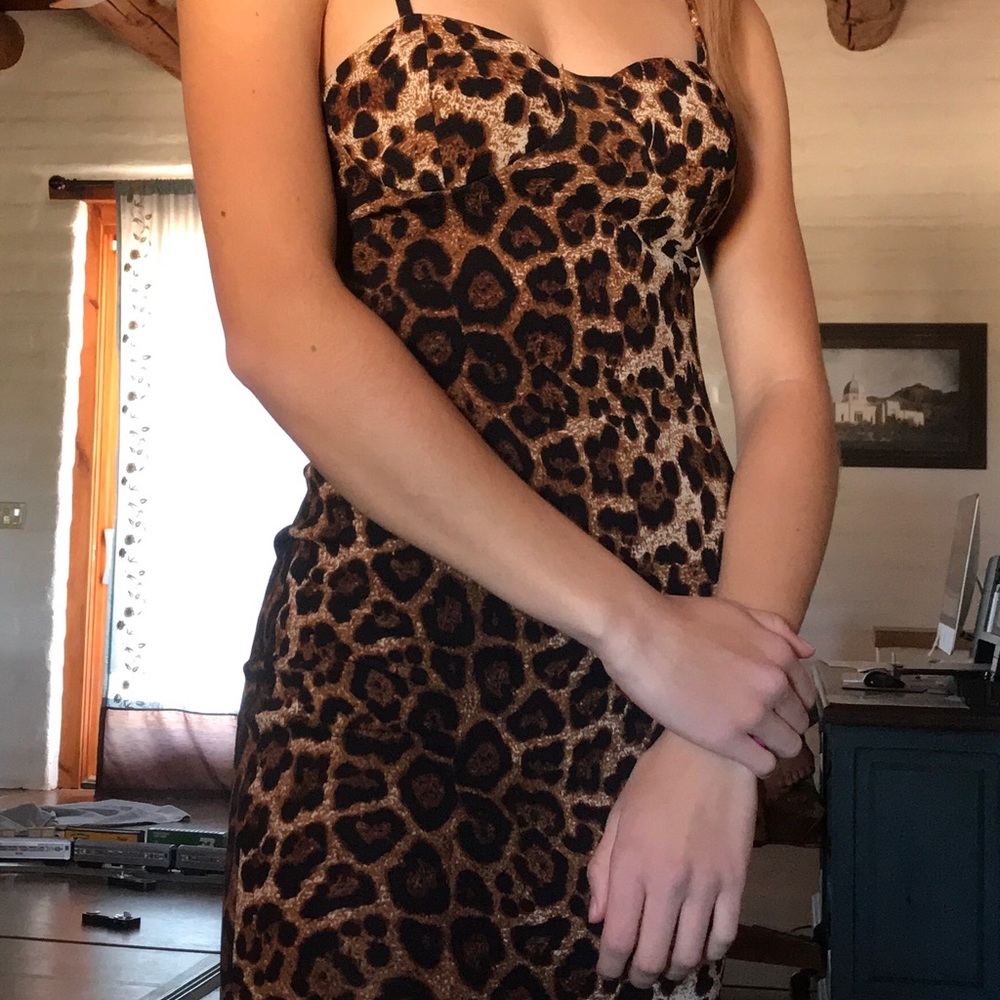 bodycon animal print dress
